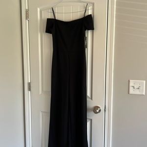 Off the shoulder black jumpsuit